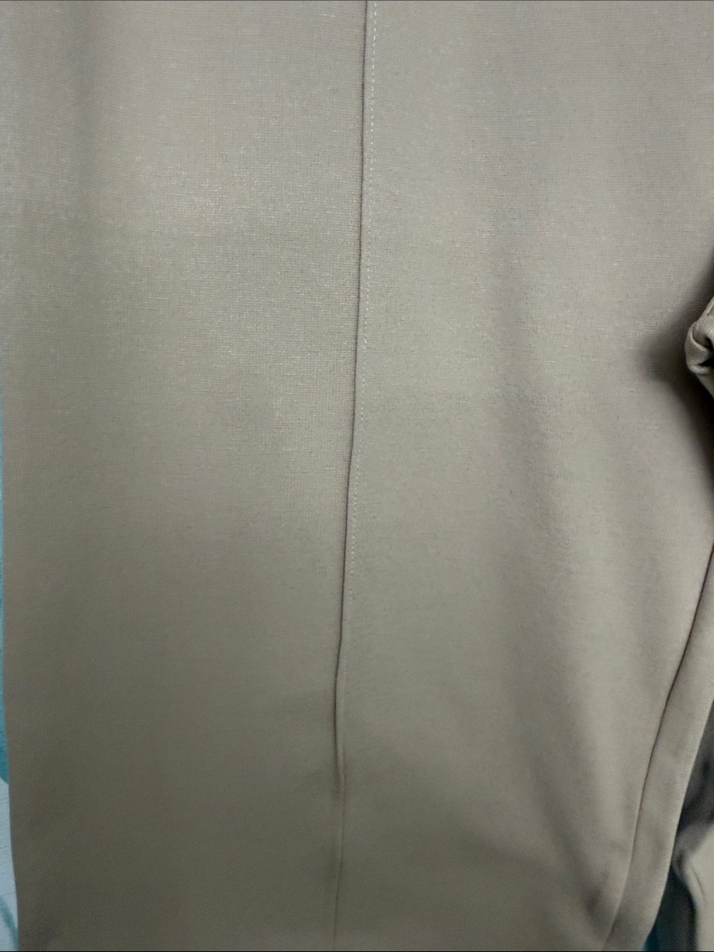Wide-Leg High-Waist Pants with Decorative Buckle - Beige - Picture 3 of 4